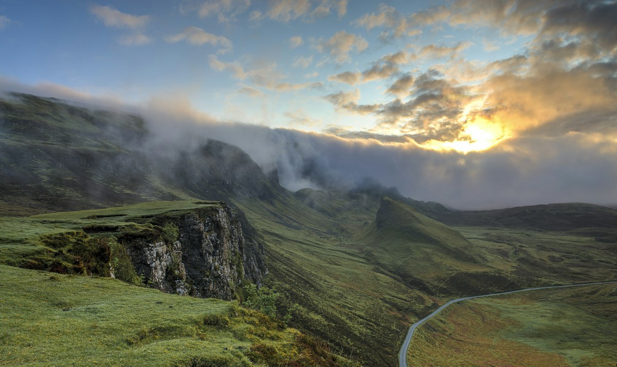 Misty Catalan hills at dawn - native spirit land