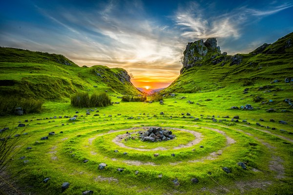 Meadow at sunset